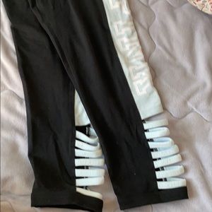 PINK VICTORIA SECRET CROPPED LEGGINGS